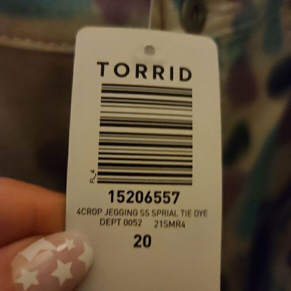 20W Torrid Crop Jegging Tie Dye Super Soft Jeans High Waist Stretch Fitted pocke - Picture 7 of 9